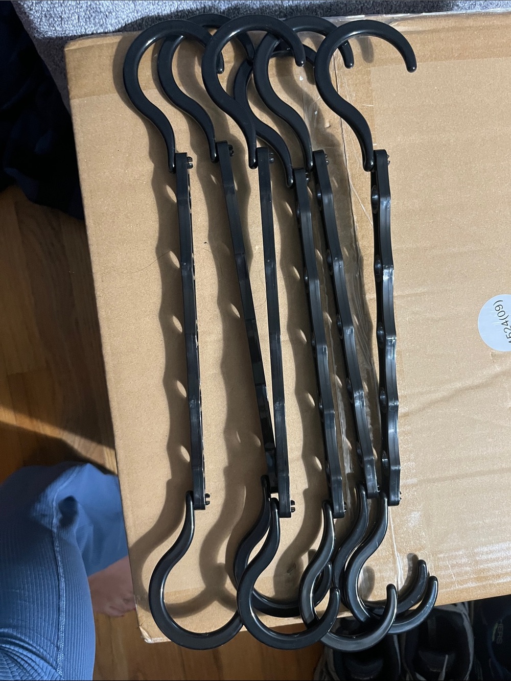 Black Multi-Hook Closet Organizer Hangers - Set of 6